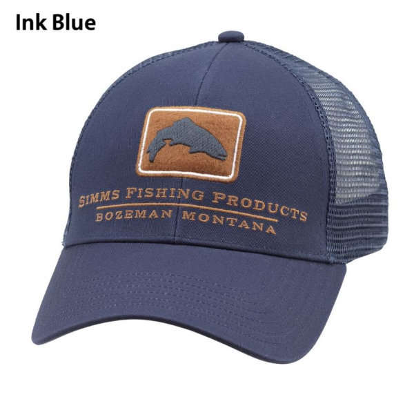 Simms Trout Icon Trucker Hat Ink Blue Simms Trout Icon Trucker Hat Ink Blue